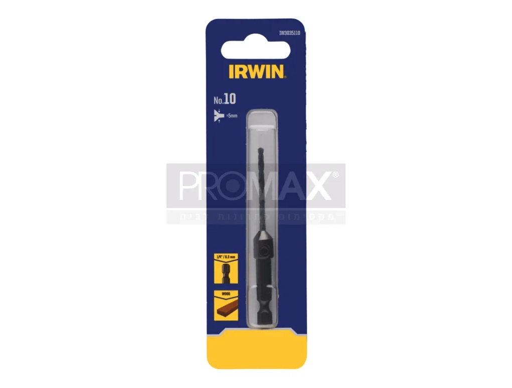 מקדח שקען לעץ. קוטר: 8 מ"מ. בבליסטר IRWIN