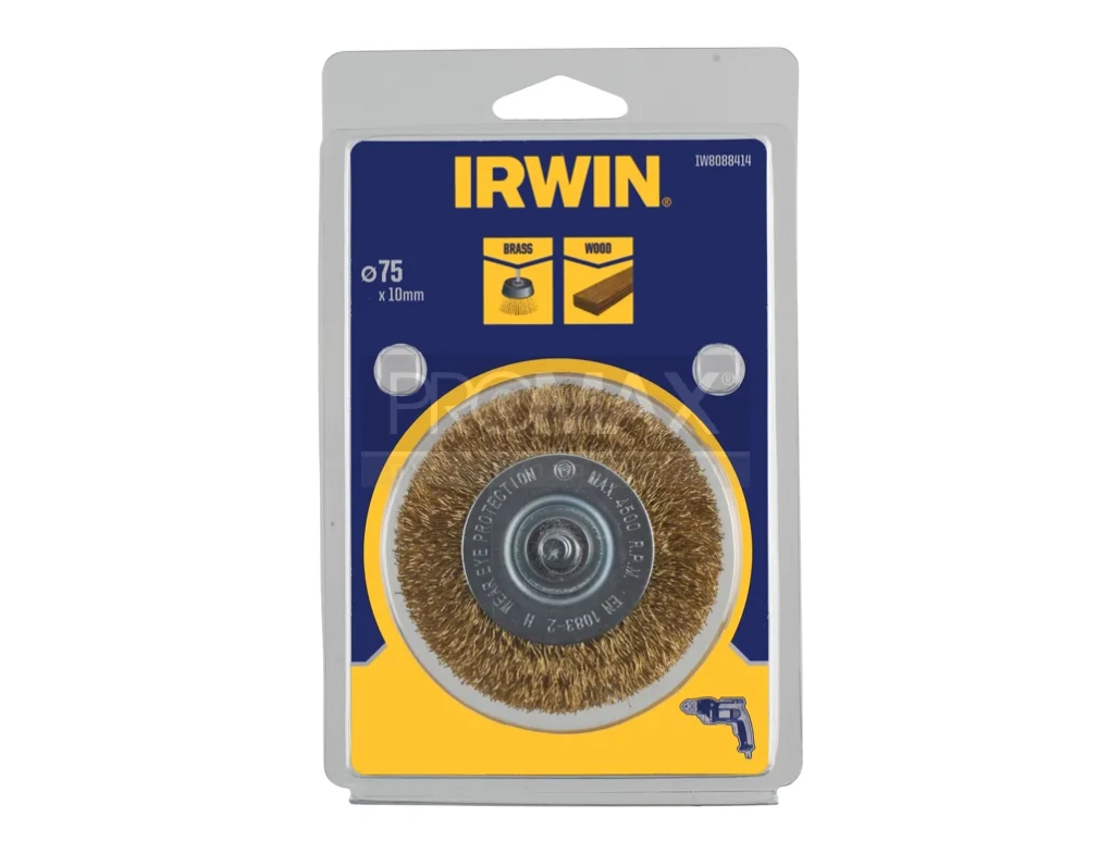 מברשת  ציר פליז (כוס) קוטר: 50 מ"מ. בבליסטר IRWIN