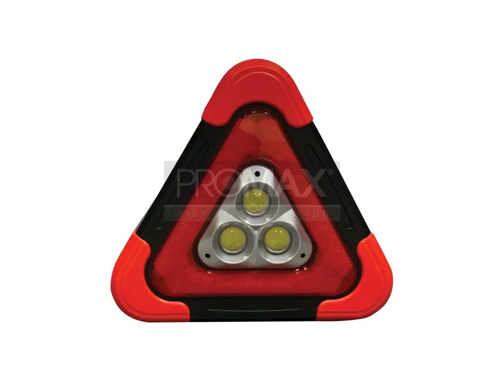 משולש אזהרה לרכב עם פנס סולרי נטען