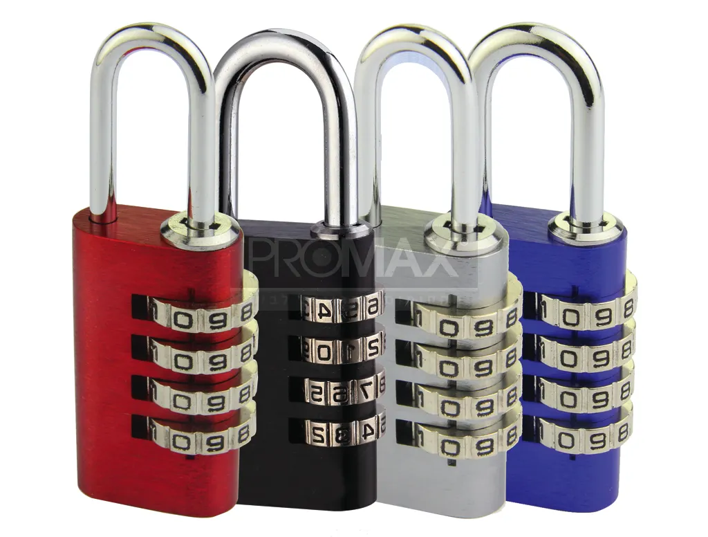 מנעול תלי מספרים 20 מ"מ אלומיניום צבעוני