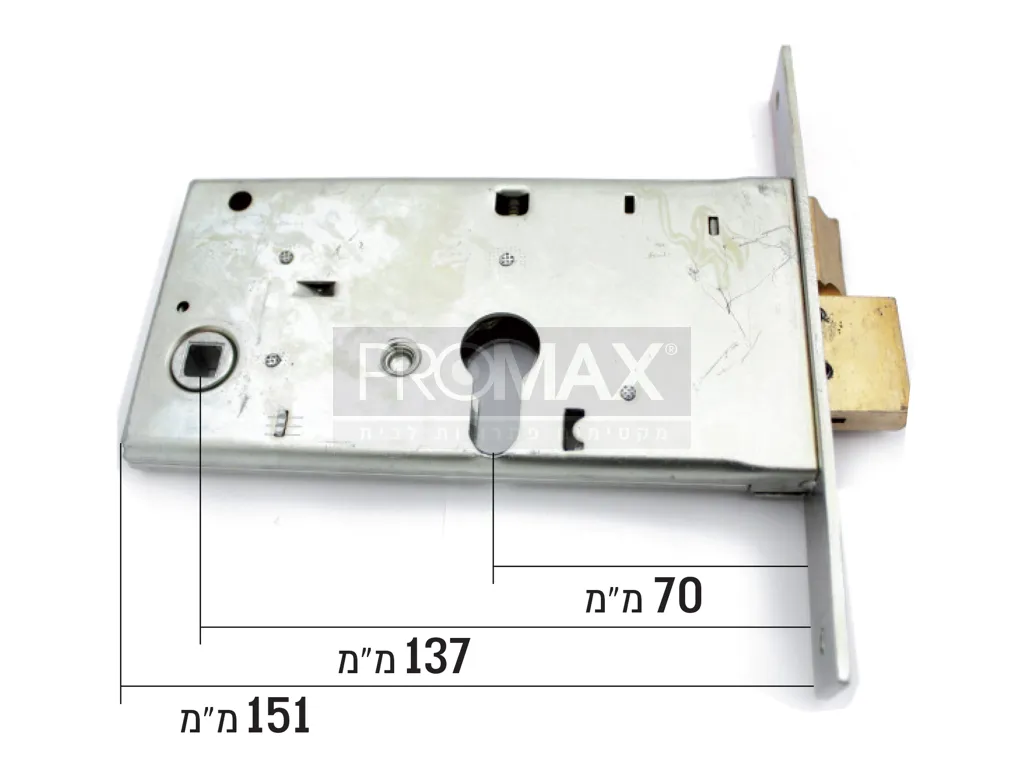 מנעול לדלת אלומיניום שפרוץ מרכז 70 מ"מ