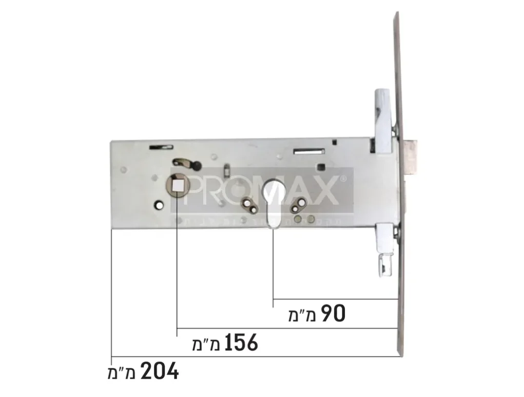 מנעול לדלת אלומיניום שפרוץ מרכז 90 מ"מ CISA + בריחים
