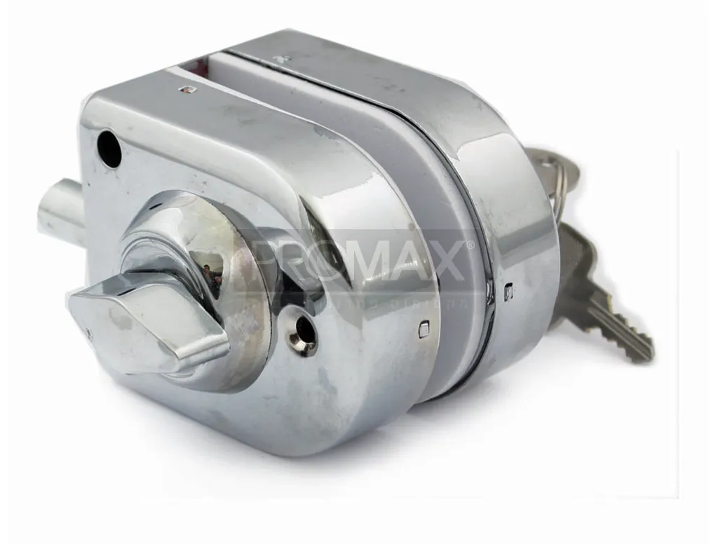 מנעול חובק לדלת זכוכית (נעילת פין) PROMAX מפתח + כפתור