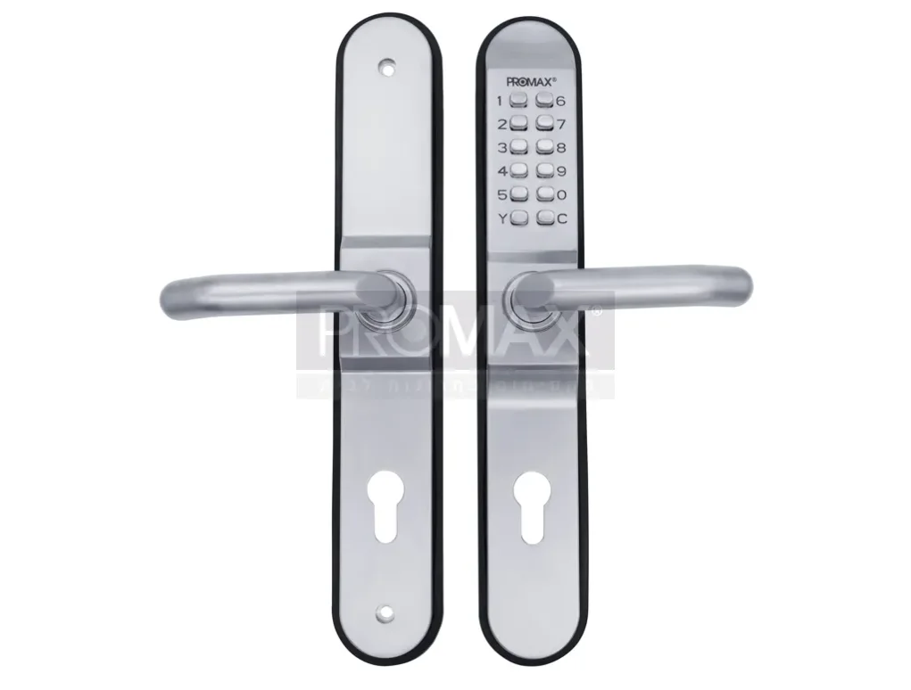 מנעול מספרים מכאני ניקל מט למנעול 85 מ"מ + ידית ושלט באורך 30 ס"מ