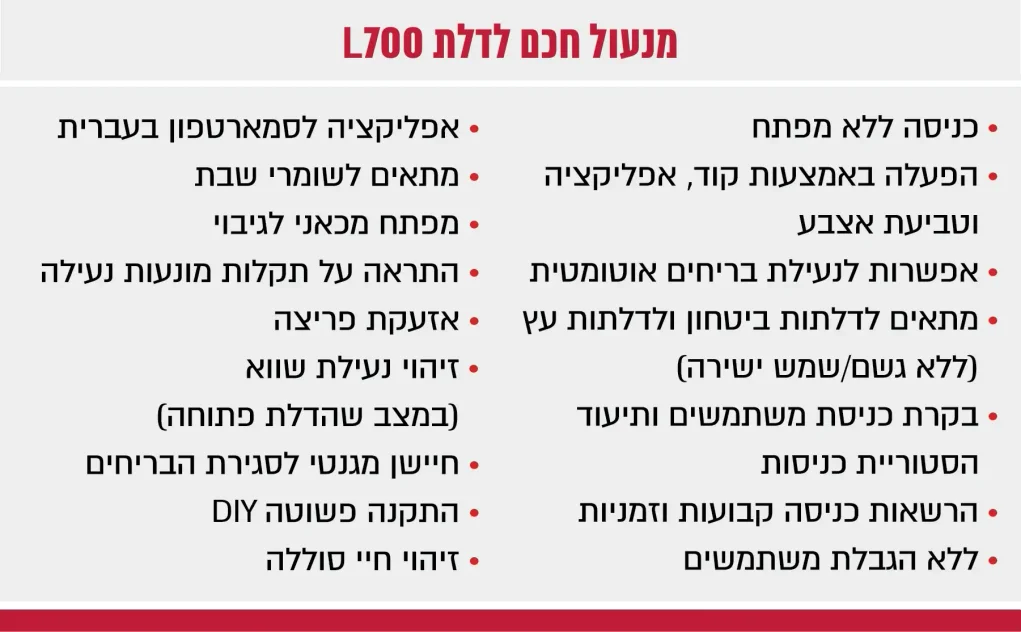 מנעול חכם  SMART  דגם  L-700  צבע ניקל