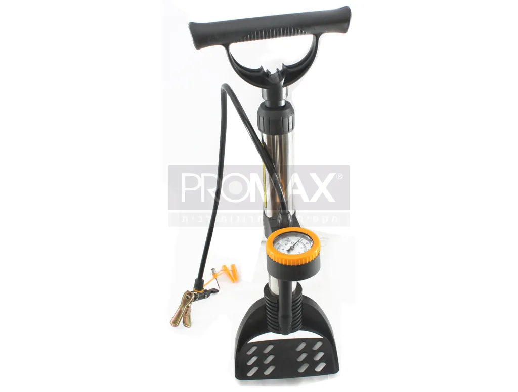 משאבת רגל עומדת מאלומיניום איכותית עם מד לחץ