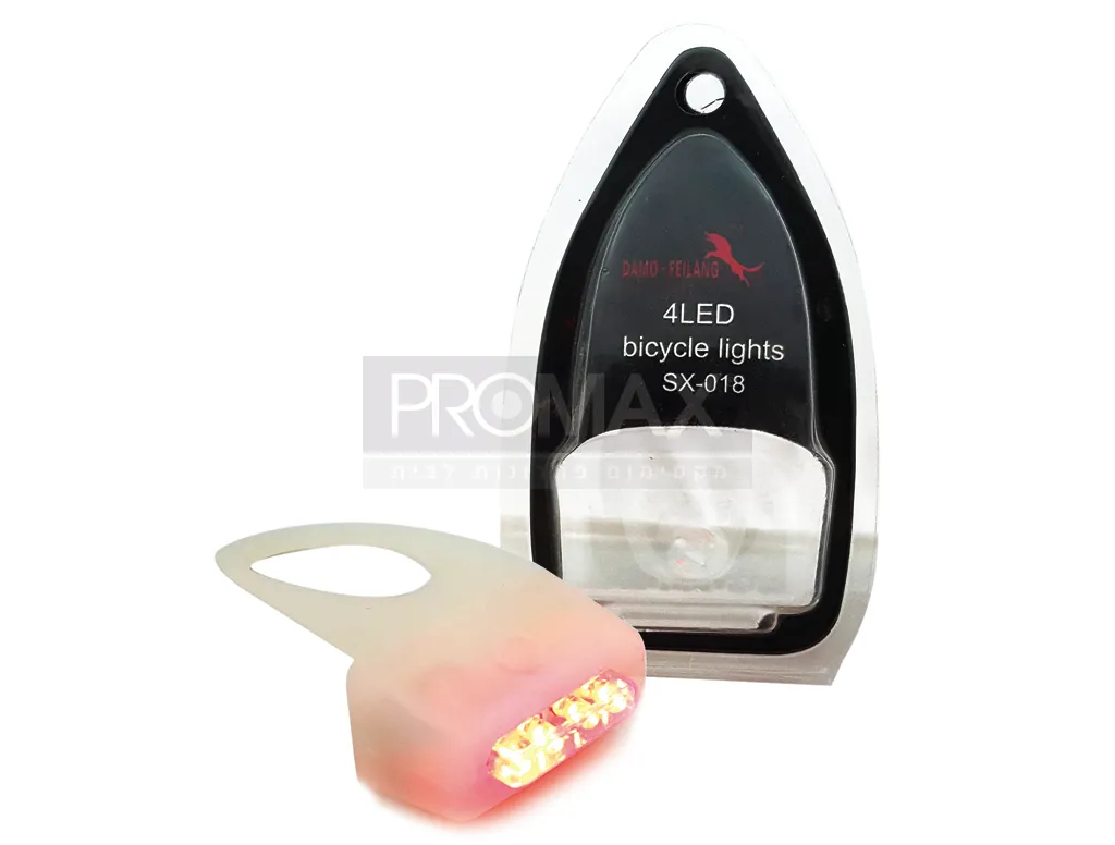 פנס 4 לדים קידמי לאופניים בבליסטר