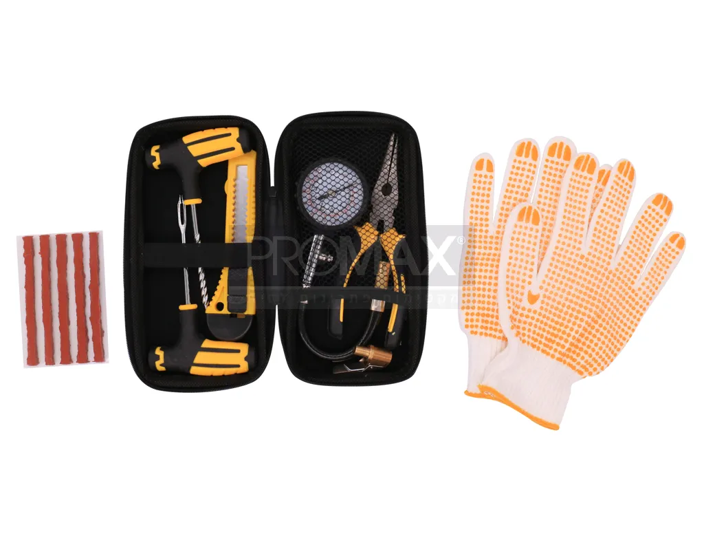 ערכת תיקון פנצרים מקצועית בנרתיק PROMAX