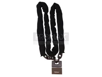 שרשרת 10 מ"מ G-80 מחוסמת  150+מנעול תלי 13 ומגן אנקול