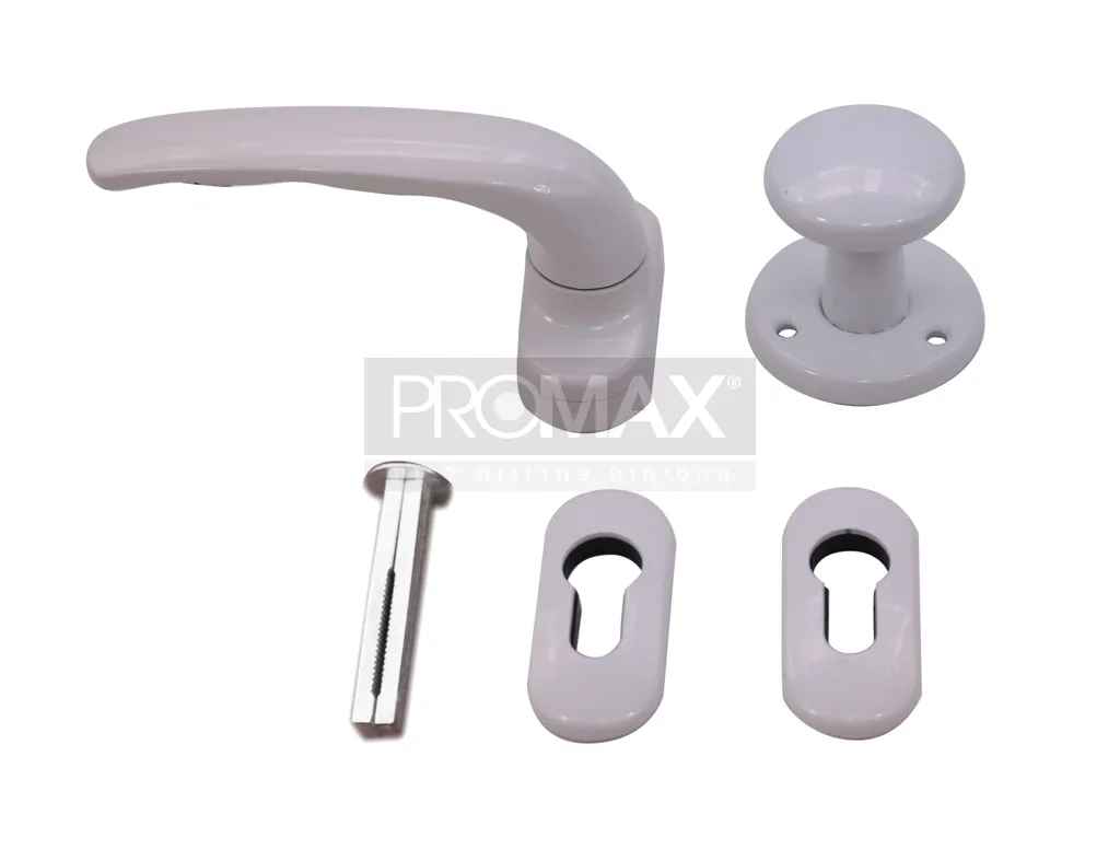 סט ידיות סובב קבוע אלומיניום לבן בבליסטר