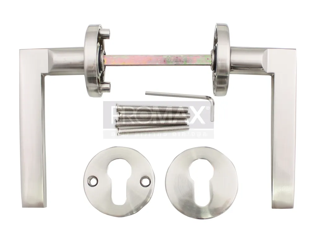 ידית ביטחון ניקל מט דקורטיבית דגם אגם (קומפלט)