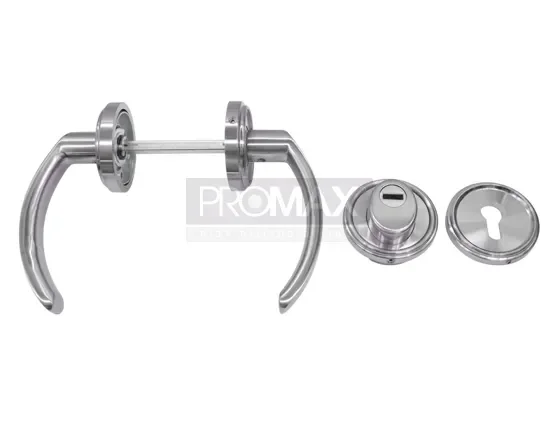 סט אומנויות עגול לדלת ביטחון ניקל מט קומפלט