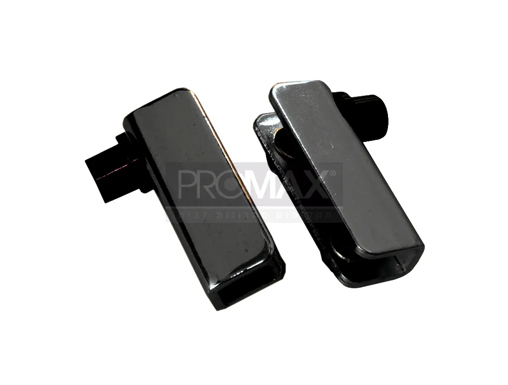 ציר לדלת זכוכית ללא קדח שחור (זוג)