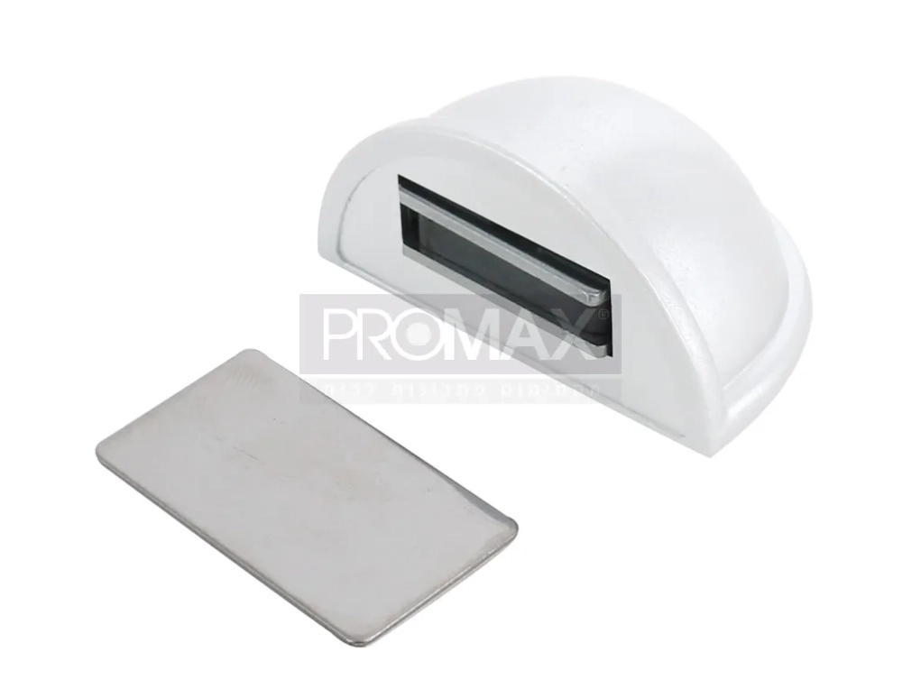 מעצור דלת חצי כדור לבן מגנט בהדבקה בבליסטר PROMAX 5