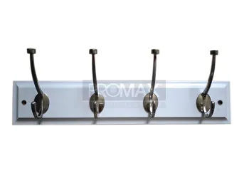 קולב 4 ווים לוח עץ לבן דגם קרניז