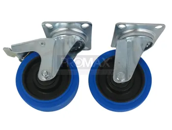 גלגל גומי כחול עם פלטה למשקל כבד