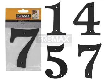 מספרים לדלת מתכת שחור – גדול