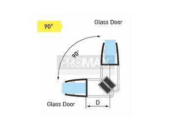 פס סיליקון מגנטי למקלחון 2.2 מטר - 90 מעלות