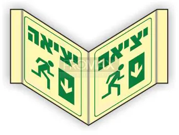 שילוט פנורמי אש/יציאה/שירותים