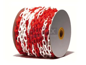 שרשרת פלסטיק אדום לבן (25 מטר בתוף)